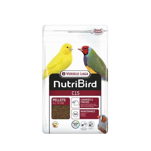 NutriBird C15 1kg – Oiseaux – Granulés extrudés – aliment d’entretien pour canaris, oiseaux exotiques et indigènes in NutriBird C15 1kg