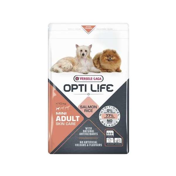 Opti Life Adult Skin Care Mini 2,5kg – Chien – Aliment équilibré pour la peau & le poil, petits chiens – saumon in Opti Life Adult Skin Care Mini 2,5kg