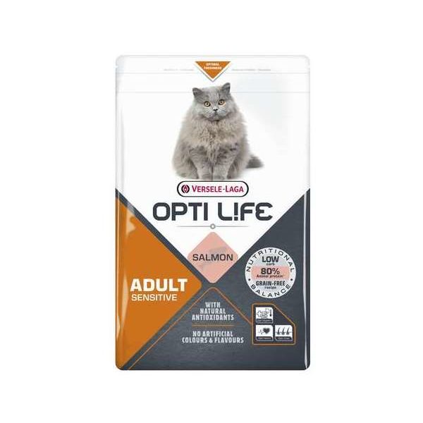 Opti Life Cat Sensitive 2,5kg – Chat – Aliment premium équilibré sans céréales – au saumon – pelage & digestion sensible in Opti Life Cat Sensitive 2,5kg