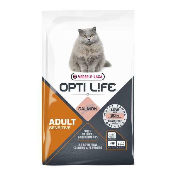 Opti Life Cat Sensitive 7,5kg – Chat – Aliment premium équilibré sans céréales – au saumon – pelage & digestion sensible in Opti Life Cat Sensitive 7,5kg