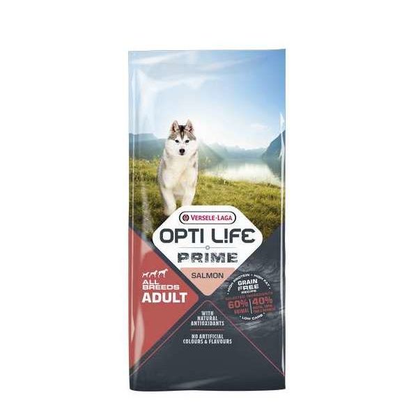 Opti Life Prime Adult Salmon 12,5kg – Chien – Nourriture pour chiens sans céréales – saumon – toutes les races in Opti Life Prime Adult Salmon 12,5kg