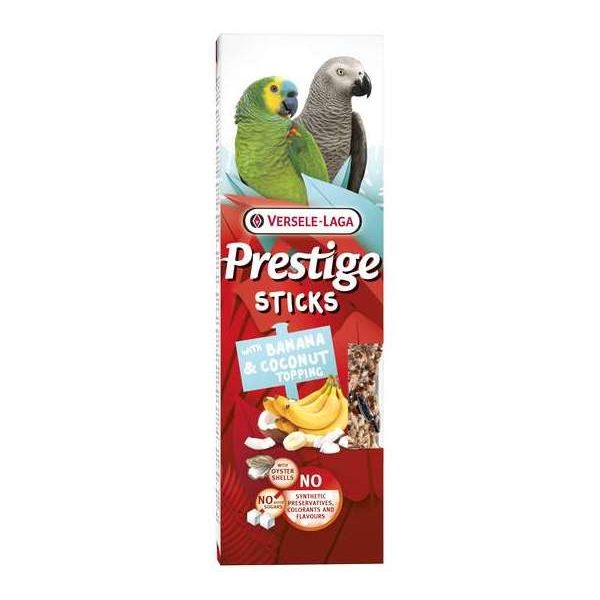 Prestige Sticks Perroquets avec Banane & Garniture de Coco – 2 pièces 140g – Oiseaux – Bâtonnets de graines très variés in Prestige Sticks Perroquets avec Banane & Garniture de Coco – 2 pièces 140g