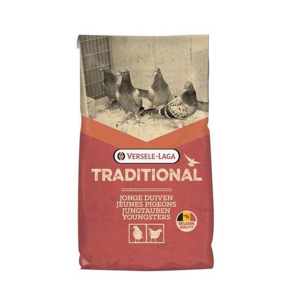 Traditional Super Power Junior 25kg – Pigeon – Mélange de haute qualité pour jeunes pigeons, avec du petit maïs cribs rouge et jaune in Traditional Super Power Junior 25kg